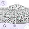 Saturday Park Bluey and Bingo Rainbow Clouds Full Bed Set – 7 Piece 100% Organic Cotton Bedding with Duvet Cover and Sheets – GOTS & Oeko-TEX Certified(Teal – Lay Lay)