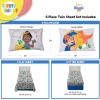 Sunny Side Up Bluey & Friends Full Sheet Set – 4 Piece Kids Bedding Set Includes Pillow Cover – Super Soft Microfiber Sheets(Gray – Blippi)