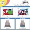 Sunny Side Up Bluey & Friends Full Sheet Set – 4 Piece Kids Bedding Set Includes Pillow Cover – Super Soft Microfiber Sheets(Multi – Spidey & Friends)