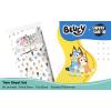 Sunny Side Up Bluey & Friends Full Sheet Set – 4 Piece Kids Bedding Set Includes Pillow Cover – Super Soft Microfiber Sheets(White – Bluey)
