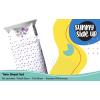 Sunny Side Up Bluey & Friends Full Sheet Set – 4 Piece Kids Bedding Set Includes Pillow Cover – Super Soft Microfiber Sheets(White – Flutter)