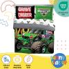 Sunny Side Up Bluey & Friends Toddler Comforter Set – 4 Piece Preschool Bedding Includes Comforter, Sheets & Pillow Cover – Super Soft Microfiber Bed Set(Multi – Monster Jam)