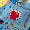 Sunny Side Up Bluey & Friends Toddler Comforter Set – 4 Piece Preschool Bedding Includes Comforter, Sheets & Pillow Cover – Super Soft Microfiber Bed Set(Blue – Sesame Street)
