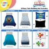 Sunny Side Up Bluey & Friends Toddler Comforter Set – 4 Piece Preschool Bedding Includes Comforter, Sheets & Pillow Cover – Super Soft Microfiber Bed Set(Blue – Iron Man & His Awesome Friends)