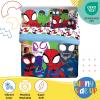Sunny Side Up Bluey & Friends Toddler Comforter Set – 4 Piece Preschool Bedding Includes Comforter, Sheets & Pillow Cover – Super Soft Microfiber Bed Set(Multi – Spidey & Friends)