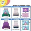 Sunny Side Up Bluey & Friends Toddler Comforter Set – 4 Piece Preschool Bedding Includes Comforter, Sheets & Pillow Cover – Super Soft Microfiber Bed Set(Multi – Magic Castle)