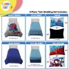 Sunny Side Up Bluey & Friends Toddler Comforter Set – 4 Piece Preschool Bedding Includes Comforter, Sheets & Pillow Cover – Super Soft Microfiber Bed Set(Gray – Spiderman)