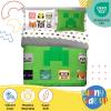 Sunny Side Up Bluey & Friends Toddler Comforter Set – 4 Piece Preschool Bedding Includes Comforter, Sheets & Pillow Cover – Super Soft Microfiber Bed Set(Green – Minecraft)