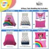 Sunny Side Up Bluey & Friends Toddler Comforter Set – 4 Piece Preschool Bedding Includes Comforter, Sheets & Pillow Cover – Super Soft Microfiber Bed Set(Pink – Minnie Mouse)