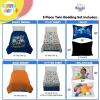 Sunny Side Up Bluey & Friends Toddler Comforter Set – 4 Piece Preschool Bedding Includes Comforter, Sheets & Pillow Cover – Super Soft Microfiber Bed Set(Blue – Blippi)