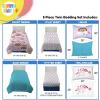 Sunny Side Up Bluey & Friends Toddler Comforter Set – 4 Piece Preschool Bedding Includes Comforter, Sheets & Pillow Cover – Super Soft Microfiber Bed Set(Pink – Rainbow Unicorns)