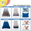 Sunny Side Up Bluey & Friends Toddler Comforter Set – 4 Piece Preschool Bedding Includes Comforter, Sheets & Pillow Cover – Super Soft Microfiber Bed Set(Multi – Construction Zone)