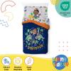 Sunny Side Up Bluey & Friends Toddler Comforter Set – 4 Piece Preschool Bedding Includes Comforter, Sheets & Pillow Cover – Super Soft Microfiber Bed Set(Blue – Blippi)