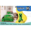 Sunny Side Up Bluey & Friends Toddler Comforter Set – 4 Piece Preschool Bedding Includes Comforter, Sheets & Pillow Cover – Super Soft Microfiber Bed Set(Green – Minecraft)