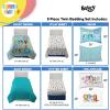 Sunny Side Up Bluey & Friends Toddler Comforter Set – 4 Piece Preschool Bedding Includes Comforter, Sheets & Pillow Cover – Super Soft Microfiber Bed Set(Multi – Bluey)