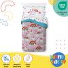 Sunny Side Up Bluey & Friends Toddler Comforter Set – 4 Piece Preschool Bedding Includes Comforter, Sheets & Pillow Cover – Super Soft Microfiber Bed Set(Pink – Rainbow Unicorns)