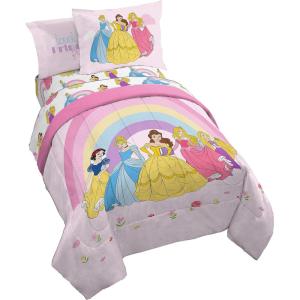Jay Franco Bluey & Bingo 5 Piece Twin Size Bed Set – Includes Comforter & Sheet Set – Super Soft Kids Bedding Fade Resistant Microfiber (Official Bluey Product)(Pink – Princess)