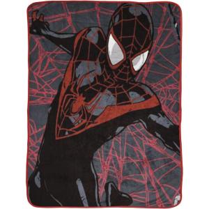 Jay Franco Bluey & Bingo Plush Throw Blanket for Boys & Girls – 46″ x 60″ Soft Fleece Kids Blanket for Bedroom, Couch & Travel, Official Licensed Product(Black – Spiderman)