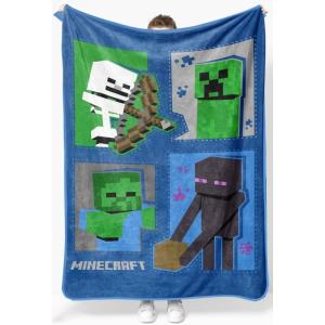 Jay Franco Bluey & Bingo Plush Throw Blanket for Boys & Girls – 46″ x 60″ Soft Fleece Kids Blanket for Bedroom, Couch & Travel, Official Licensed Product(Blue – Minecraft)
