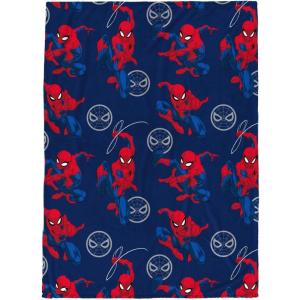 Jay Franco Bluey & Bingo Plush Throw Blanket for Boys & Girls – 46″ x 60″ Soft Fleece Kids Blanket for Bedroom, Couch & Travel, Official Licensed Product(Navy – Spiderman)