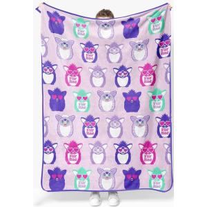 Jay Franco Bluey & Bingo Plush Throw Blanket for Boys & Girls – 46″ x 60″ Soft Fleece Kids Blanket for Bedroom, Couch & Travel, Official Licensed Product(Purple – Furby)