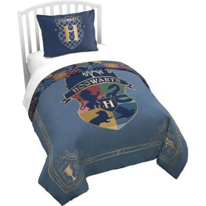 Jay Franco Kids Duvet Cover Set – 3 Piece Super Soft Bedding with Sham Pillowcase, Cover ONLY Comforter Not Included, Multi – Bluey, Queen(Blue – Harry Potter)