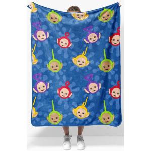 Jay Franco Kids Plush Throw Blanket – Soft & Comfy Throw for Couch or Bed – Cozy Home Décor for Living Room & Bedroom, Blue – Bluey, 40×50 – Travel Blanket(Blue – Teletubbies)