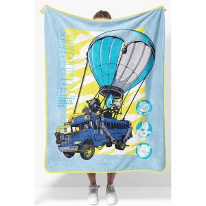 Jay Franco Kids Plush Throw Blanket – Soft & Comfy Throw for Couch or Bed – Cozy Home Décor for Living Room & Bedroom, Blue – Bluey, 40×50 – Travel Blanket(Blue – Fortnite)