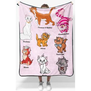 Jay Franco Kids Plush Throw Blanket – Soft & Comfy Throw for Couch or Bed – Cozy Home Décor for Living Room & Bedroom, Blue – Bluey, 40×50 – Travel Blanket(Pink – Disney Cats)