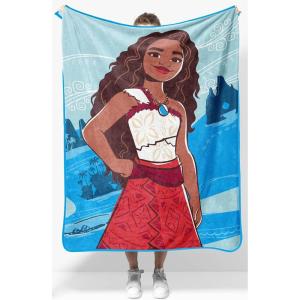 Jay Franco Kids Plush Throw Blanket – Soft & Comfy Throw for Couch or Bed – Cozy Home Décor for Living Room & Bedroom, Blue – Bluey, 40×50 – Travel Blanket(Blue – Moana)