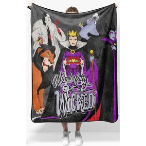 Jay Franco Kids Plush Throw Blanket – Soft & Comfy Throw for Couch or Bed – Cozy Home Décor for Living Room & Bedroom, Blue – Bluey, 40×50 – Travel Blanket(Multi – Disney Villains)