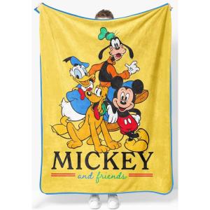 Jay Franco Kids Plush Throw Blanket – Soft & Comfy Throw for Couch or Bed – Cozy Home Décor for Living Room & Bedroom, Multi – Bluey, 46×60 – Throw Blanket(Yellow – Mickey and Friends)