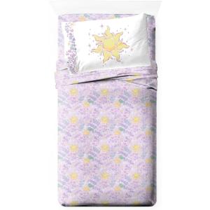 Jay Franco Kids Sheet Set with Fitted, Flat Sheets & Pillow Cover – Ultra-Soft Bedding with Pillowcase for Room Decor, Blue – Bluey & Bingo, 3 Piece Twin(Purple – Disney Princess Rapunzel)