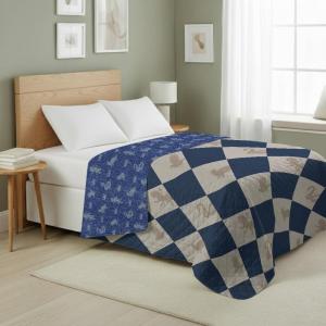 Northwest Bluey Goofing Around Quilted Throw Blanket – Official Cartoon Throw Blanket Featuring Bluey, for Adults Boys Girls Bed, Couch, or Playroom, 60 x 80 Inches(Harry Potter Herald Call)