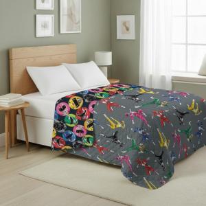 Northwest Bluey Goofing Around Quilted Throw Blanket – Official Cartoon Throw Blanket Featuring Bluey, for Adults Boys Girls Bed, Couch, or Playroom, 60 x 80 Inches(Rangers Go)
