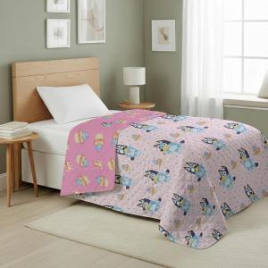 Northwest Bluey Goofing Around Quilted Throw Blanket – Official Cartoon Throw Blanket Featuring Bluey, for Adults Boys Girls Bed, Couch, or Playroom, 60 x 80 Inches(Cupcake Stars)