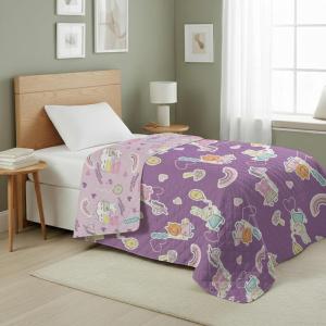 Northwest Bluey Goofing Around Quilted Throw Blanket – Official Cartoon Throw Blanket Featuring Bluey, for Adults Boys Girls Bed, Couch, or Playroom, 60 x 80 Inches(Peppa Fairgrounds)