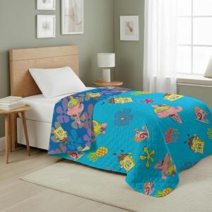 Northwest Bluey Goofing Around Quilted Throw Blanket – Official Cartoon Throw Blanket Featuring Bluey, for Adults Boys Girls Bed, Couch, or Playroom, 60 x 80 Inches(Tropical Waltz)