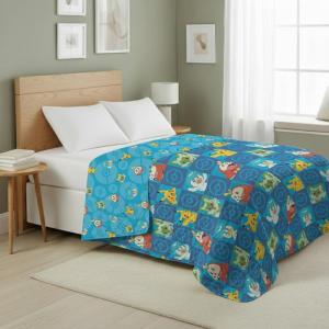 Northwest Bluey Goofing Around Quilted Throw Blanket – Official Cartoon Throw Blanket Featuring Bluey, for Adults Boys Girls Bed, Couch, or Playroom, 60 x 80 Inches(Power Squares)