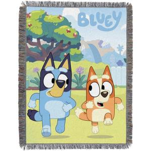 Northwest Bluey Woven Tapestry Throw Blanket, 48″ x 60″, Family Day(Jogging Bluey)