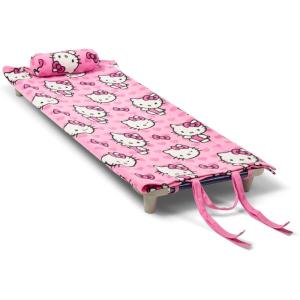 ROLLEE POLLEE Nap Sac Roll Up Napping Blanket with Attached Pillow for Preschool/Daycare, Super Soft with Elastic Straps, Fits Most Mats and Cots(I Love Pink)