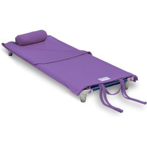 ROLLEE POLLEE Nap Sac Roll Up Napping Blanket with Attached Pillow for Preschool/Daycare, Super Soft with Elastic Straps, Fits Most Mats and Cots(Purple)