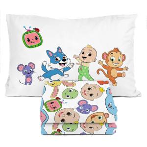 Sunny Side Up Bluey & Friends Full Sheet Set – 4 Piece Kids Bedding Set Includes Pillow Cover – Super Soft Microfiber Sheets(Multi – Cocomelon)