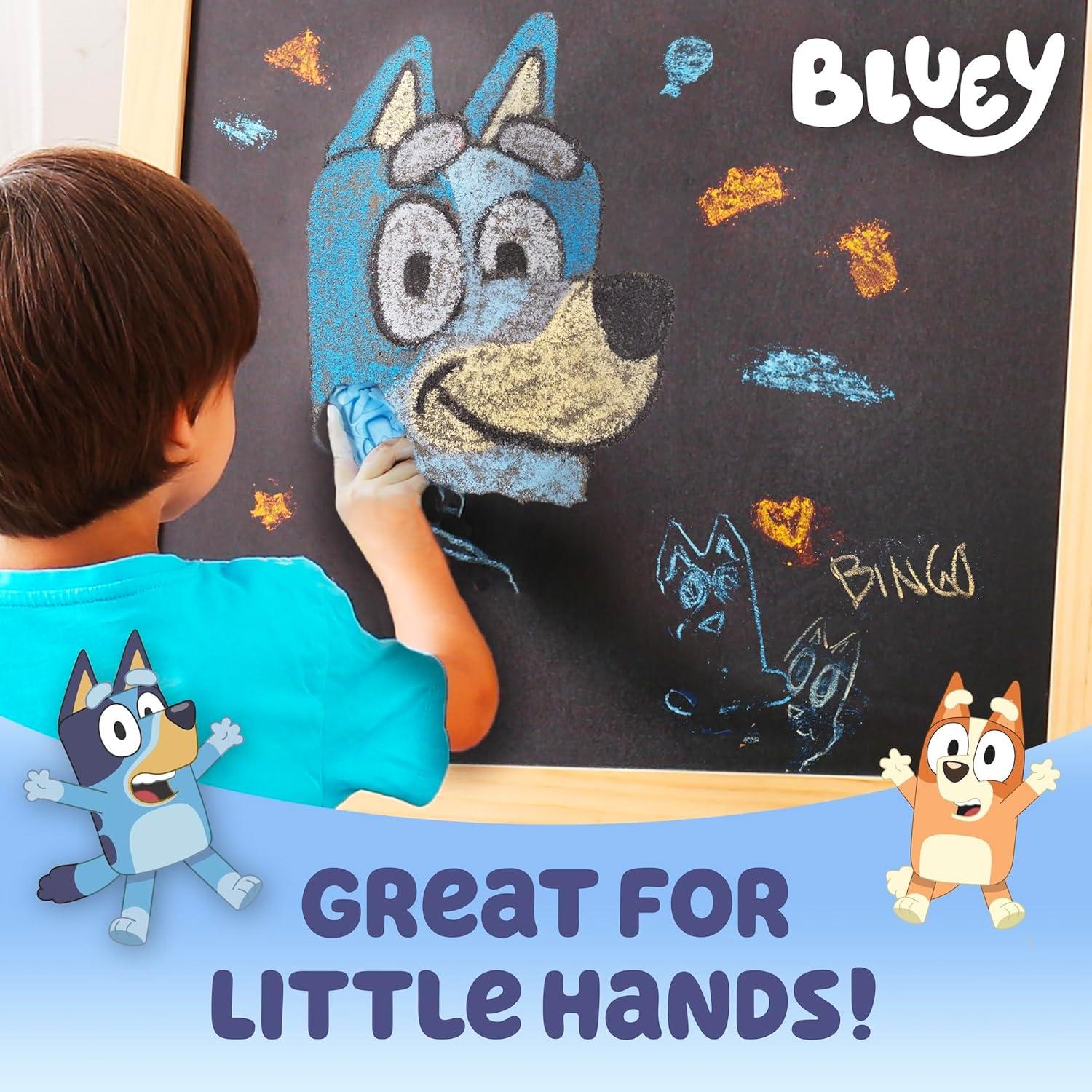 imageBluey Sidewalk Chalk amp Reusable Stencils 4Piece Art KitBluey Chalk and Stencil Kit