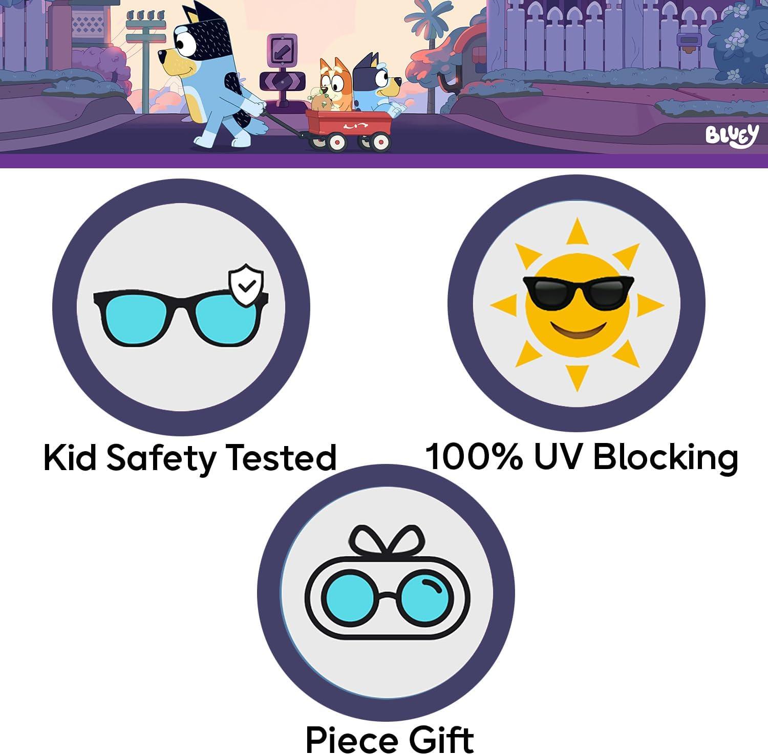imageBluey Toddler Sunglasses Arkaid Bluey Cateye with Comfortable UVProtective Bluey Sunglasses Toddler Size wt Soft CaseBlue