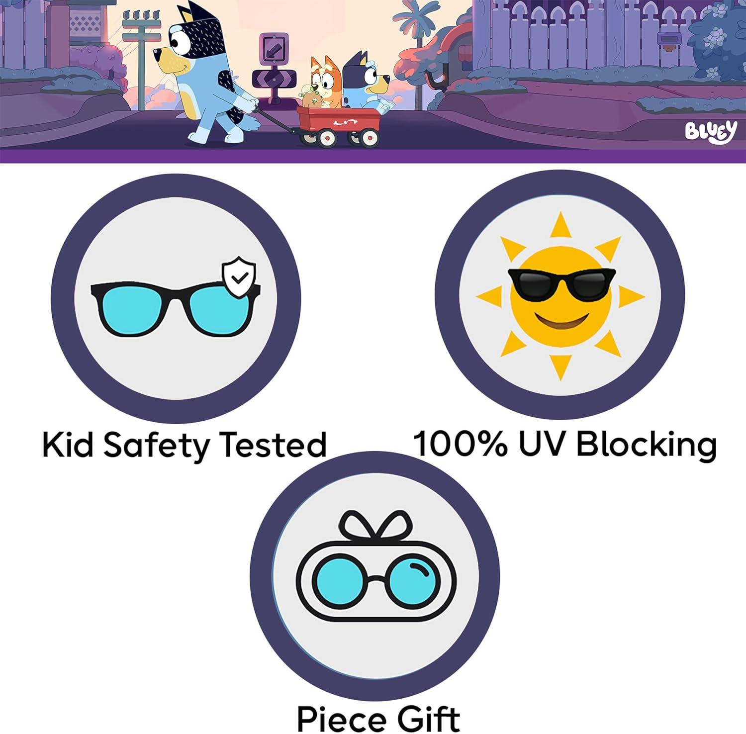 imageBluey Toddler Sunglasses Arkaid Bluey Cateye with Comfortable UVProtective Bluey Sunglasses Toddler Size wt Soft CasePink