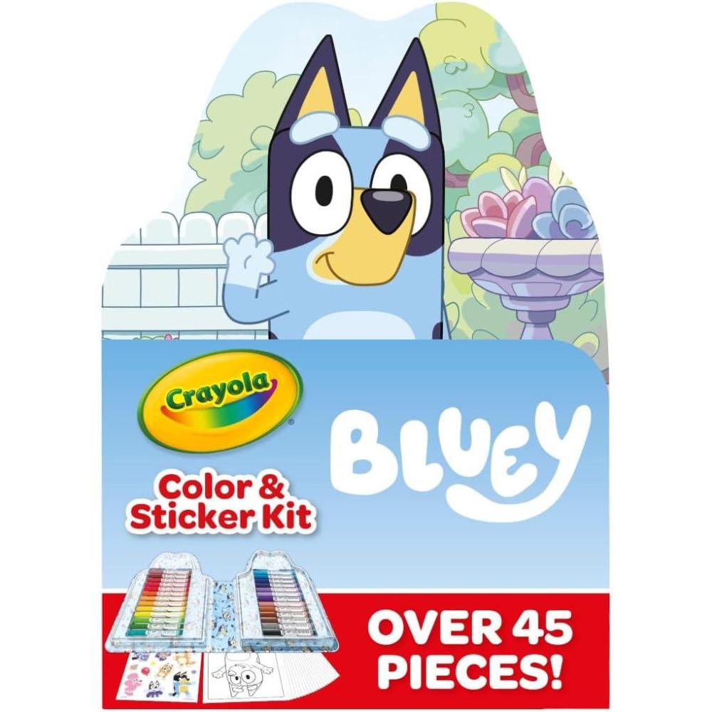 imageCrayola Color amp Erase Bluey Puzzle Set 12 Color in Puzzle Pieces Reusable Double Sided Kids Puzzle Bluey Gift for Kids 3Art Kit Bluey