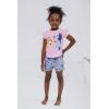 Bluey Girls T-Shirt and Chambray Shorts Outfit Set Toddler to Big Kid Sizes (2T – 10-12)(Pink / Multicolor)