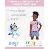 Bluey Girls T-Shirt and Chambray Shorts Outfit Set Toddler to Big Kid Sizes (2T – 10-12)(Pink / Multicolor)