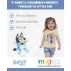 Bluey Girls T-Shirt and Chambray Shorts Outfit Set Toddler to Big Kid Sizes (2T – 10-12)(Yellow / Blue)
